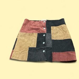 Mango Multicolor Patchwork Mini Skirt
